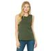 Bella + Canvas B6003 Women's Jersey Muscle Tank Top in Military Green size Large | Ringspun Cotton 6003, BC6003