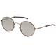 ThinOptics Round Sunglasses - Mirrored Polarised Black Lenses With Grey Frames Unisex Sun Glasses With Aluminium Case