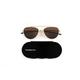 ThinOptics Pilot Style Sunglasses - Mirrored Polarised Brown Lenses With Gold Frames Unisex Sun Glasses With Aluminium Case