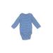 Carter's Long Sleeve Onesie: Blue Stripes Bottoms - Size 6 Month