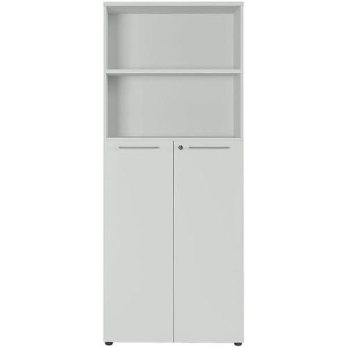Germania-Werke Aktenschrank »Agenda« 5 OH, 2 offene Fächer grau, 80x197x40 cm