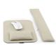 Large Mouse Mat with Wrist Support and Keyboard Wrist Rest Bean Bag Set, Ergonomic Mouse Keyboard Pad Cushion Filled Ergo Beads, Comfortable for Easy Typing Home Office (Light Khaki)