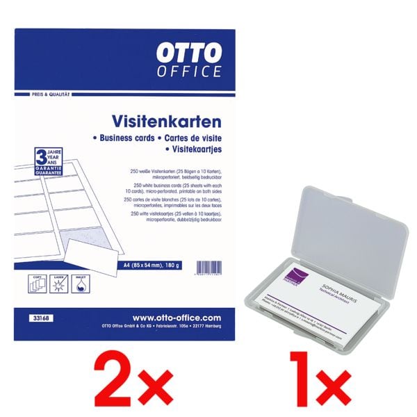 OTTO Office 2x Visitenkarten inkl. Visitenkartenetui VA140 weiß, 8.5x5.4 cm Image