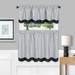 Wide Width Westport Window Curtain Tier Pair and Valance Set by Achim Home Décor in Black White (Size 58" W 36" L)