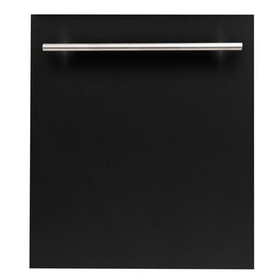 ZLINE Kitchen and Bath 24 in. Top Control Dishwasher in Black Matte with Stainless Steel Tub and Mod