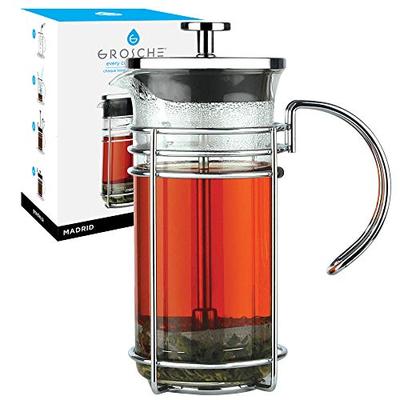 GROSCHE Madrid French Press Coffee Maker, Tea Press Coffee Press 0.35 L / 11.8 oz quality borosilica