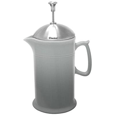 Chantal 92-FP28 FG Ceramic French Press with Stainless Steel Plunger/Lid, Fade Grey