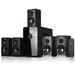 beFree Sound 5.1 Channel Surround Sound Bluetooth Speaker System in Black