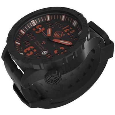 "Heavywater Diver Titanium Black PVD Dive Watchblack Dialorange Graphicsgreen Bezelnylon Strap WAT"