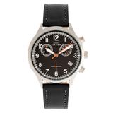 Elevon Men's Antoine Chronograph Genuine Leather Strap Watch 44mm - Black screenshot. Watches directory of Jewelry.