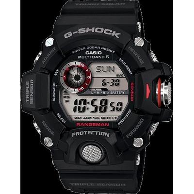 "Casio Tactical Watches G Shock Rangeman Triple Sensor Watch BLK/RED Small GW94001"