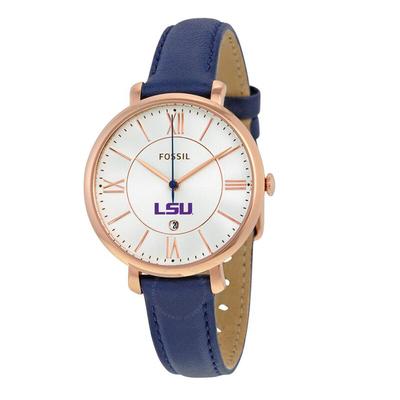 LSU Tigers Fossil Women's Jacqueline Leather Watch