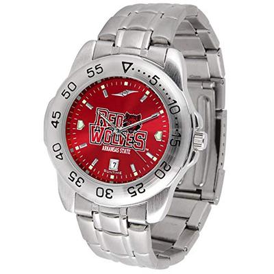 SunTime Arkansas State Red Wolves Sport Steel Band Ano-Chrome Men's Watch