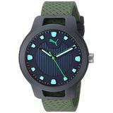 PUMA Men's Reset V1 Quartz Watch with Silicone Strap, Green, 20 (Model: P5011) screenshot. Watches directory of Jewelry.