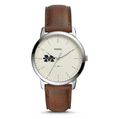 Michigan Wolverines Fossil The Minimalist Leather Watch