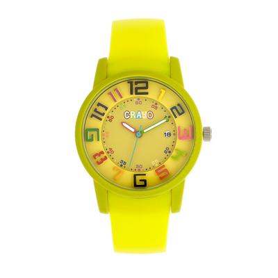 Crayo Unisex Festival Lime Silicone Strap Watch 41mm - Yellow