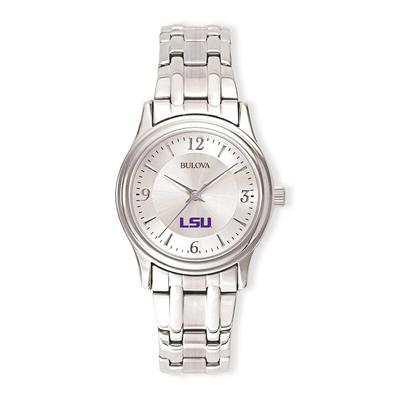 LSU Tigers Women's Stainless Steel Quartz Watch - Silver