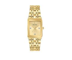 Bulova Gold Women's Futuro Diamond Accent Gold Tone Stainless Steel Bracelet Watch