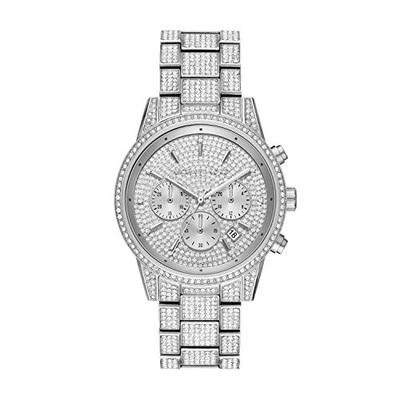 Michael Kors Women's Ritz Quartz Watch with Stainless Steel Strap, Silver, 20 (Model: MK6746)