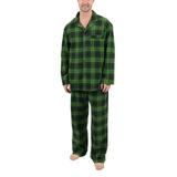 Leveret Men's Sleep Bottoms - Green & Black Plaid Flannel Pajama Set - Men screenshot. Pajamas directory of Lingerie.