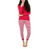 Leveret Women's Sleep Bottoms - Red Stripe Pajama Set - Women screenshot. Pajamas directory of Lingerie.