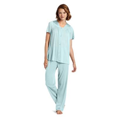 Exquisite Form Women's Colortura Short Sleeve Pajama,Azure Mist,Large