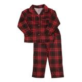 Leveret Sleep Bottoms - Black & Red Plaid Button-Down Pajama Set - Toddler & Kids screenshot. Pajamas directory of Lingerie.