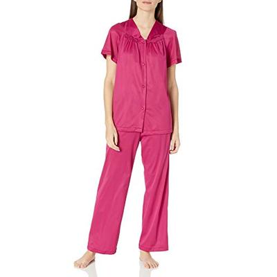 Exquisite Form Women's 90107_Pajama Set, Sangria, Medium