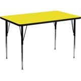 24''w X 48''l Rectangular Activity Table With 1.25'' Thick High Pressure Yellow Laminate Top And Sta screenshot. Learning Toys directory of Toys.