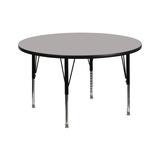 Flash Furniture 42'' Round Grey HP Laminate Activity Table - Height Adjustable Short Legs, XU-A42-RN screenshot. Learning Toys directory of Toys.
