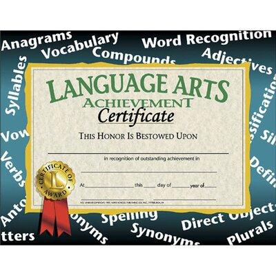 Hayes School Publishing Language Arts Certificate H-VA585