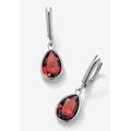 Sterling Silver Drop Earrings Pear Cut Simulated Birthstones by PalmBeach Jewelry in January