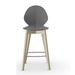 Calligaris Basil Ergonomic Stool w/ Seat & Wooden Base Wood/Plastic/Acrylic in Gray/Brown | 41.75 H x 18.38 W x 20.38 D in | Wayfair