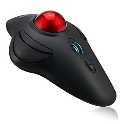 Adesso iMouse T40 Wireless Ergonomic Finger Trackball Mouse with Nano USB Receiver, Programmable 7 B