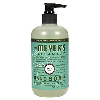 Mrs. Meyers's Hand Soap, Liq, Basil, 12.5 FZ (2 Pack)