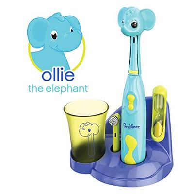Brusheez Kid's Electric Toothbrush Set (Safari Edition) - Ollie the Elephant - Includes Battery-Powe