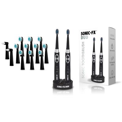 Sonic-FX Duo Electric Toothbrushes with 14 Brush Heads: Black