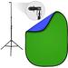 Fovitec 5 x 6.5' Double-Sided Pop-Up Background & Stand Kit (Chroma Blue/Chroma Gre SPK45-M-GNBL