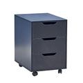 BOJU Black Mobile File Cabinet Small Under Desk Unit Filing Pedestal with 3 Storage Drawers Movable Unit Cabinet with Wheels for Office Home Apartment Dormitory for Small Space