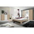 Azura Home Design - Chambre vera 160x200 cm , blanc et chêne - armoire: sans armoire - Blanc