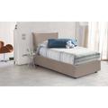 Talamo Italia Letto singolo Livia, Letto contenitore con rivestimento in ecopelle, 100% Made in