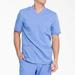 Dickies Men's Balance V-Neck Scrub Top With Patch Pockets - Ceil Blue Size XL (L10592)