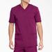 Dickies Men's Balance V-Neck Scrub Top With Patch Pockets - Wine Size XL (L10592)