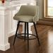 Wrought Studio™ Pruitt Swivel Counter & Bar Stool Upholstered/Metal in Gray/Black/Brown | 37 H x 21.5 W x 21.5 D in | Wayfair 41540-26WE/1B25HOF4