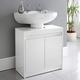 EEMKAY® New White High Gloss Under Sink Storage Unit Store Your All Kind of Bathroom Essentials