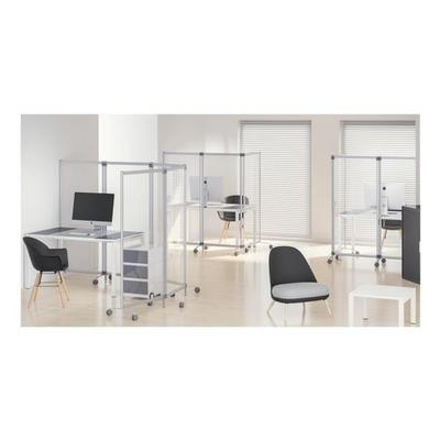 Paperflow 2er-Set Nies- und Spuckschutz - mobile Trennwand 76 x 44 x 170 cm transparent, 76x170x4.4 cm
