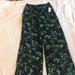 Anthropologie Pants & Jumpsuits | Anthropology Elevenses Wide Leg Floral Pant | Color: Black/Green/White | Size: 2