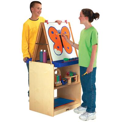 Jonti-Craft Baltic Birch 02891JC 25 1/2" x 20" x 53 1/2" School Age 2-Station Art Center