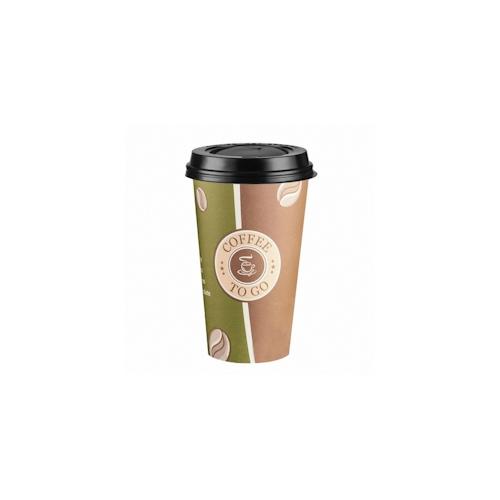200x Kaffeebecher Premium Coffee to go mit Deckel Pappe beschichtet 400 ml