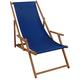 Erst-Holz Liegestuhl blau Sonnenliege Gartenliege Holz Deckchair Strandstuhl Massivholz Gartenmöbel 10-307